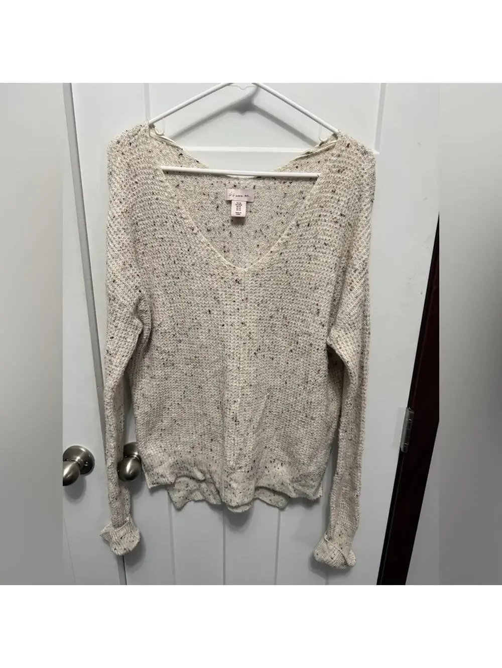Anthropologie If you were me sweater speckled colored V-neck size Medium